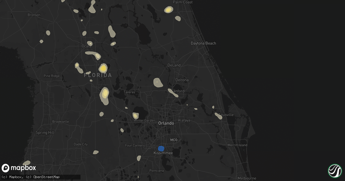 Hail map in Sanford, FL on August 19, 2026