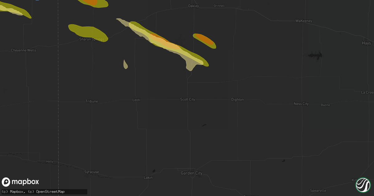 Hail map in Scott City, KS on August 19, 2026