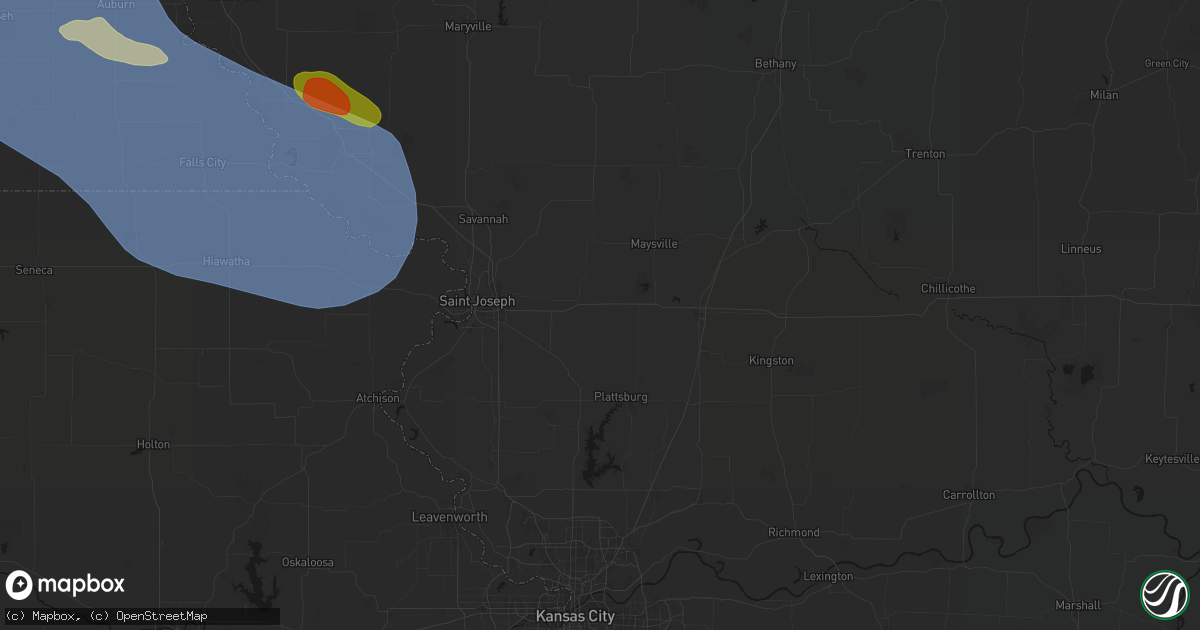 Hail map in Stewartsville, MO on August 19, 2026