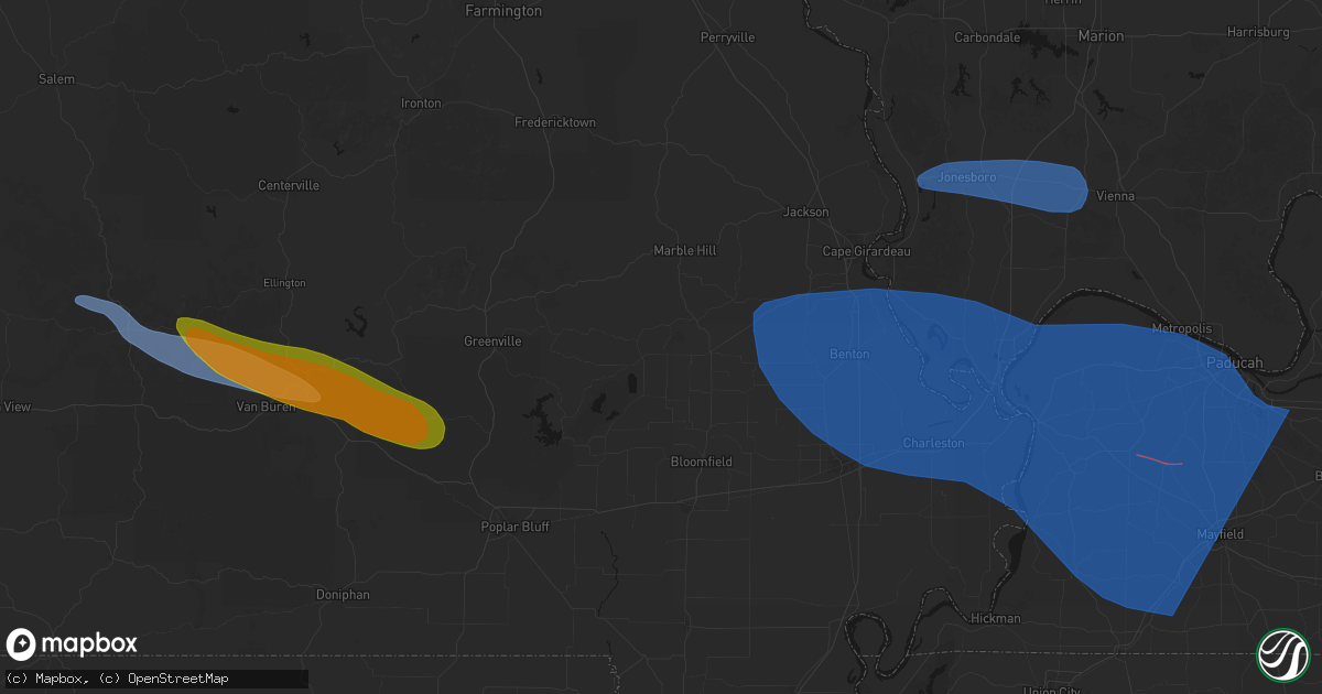Hail map in Sturdivant, MO on August 19, 2026