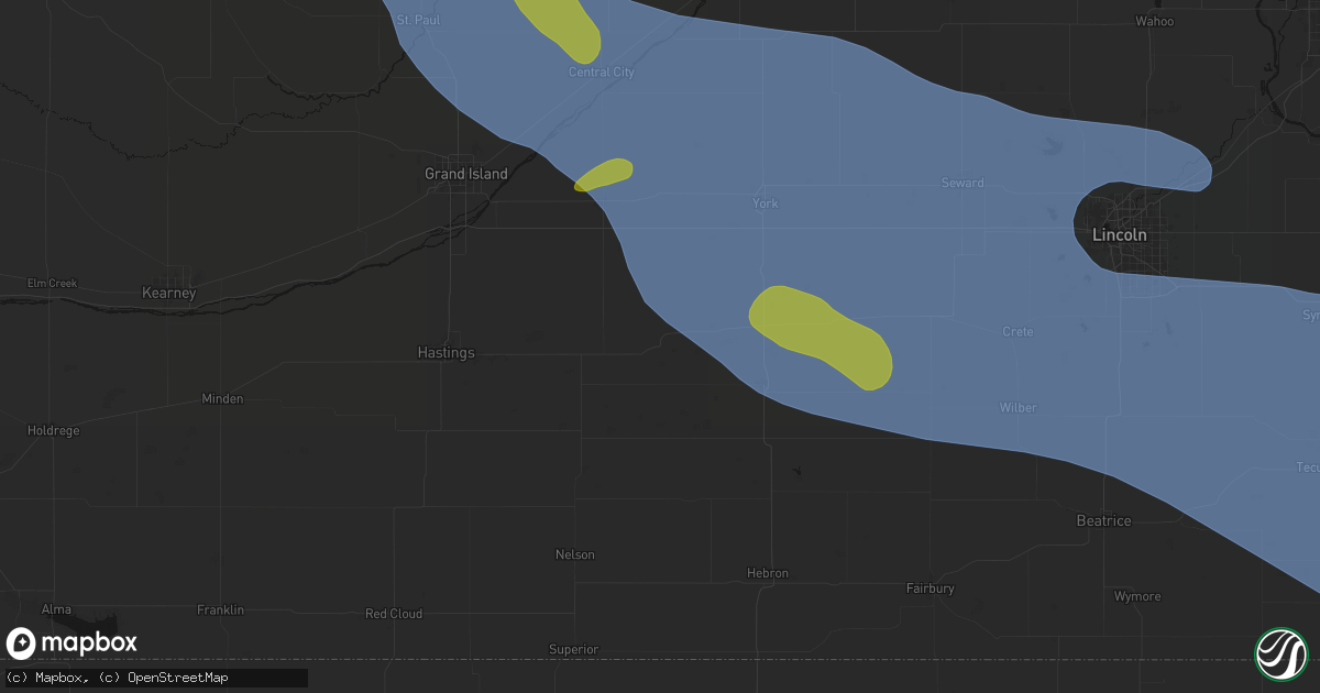 Hail map in Sutton, NE on August 19, 2026
