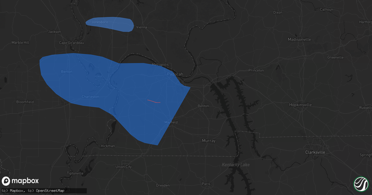 Hail map in Symsonia, KY on August 19, 2026
