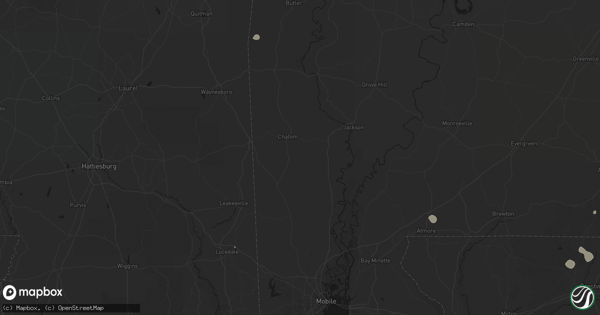 Hail map in Tibbie, AL on August 19, 2026