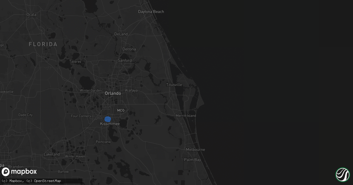 Hail map in Titusville, FL on August 19, 2026