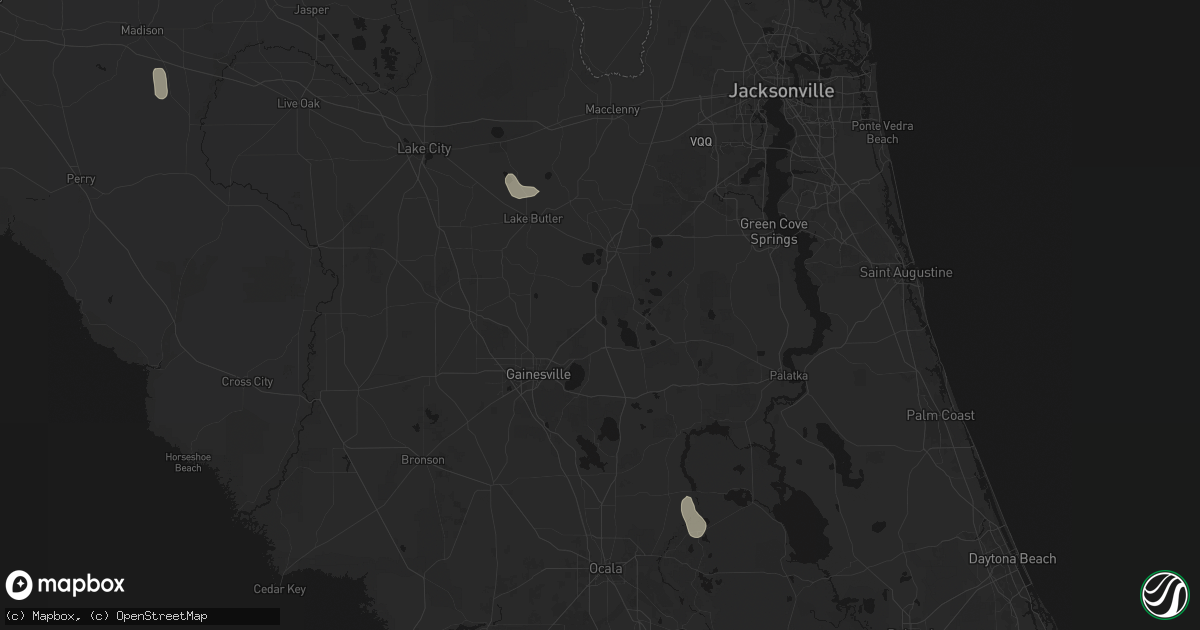 Hail map in Waldo, FL on August 19, 2026