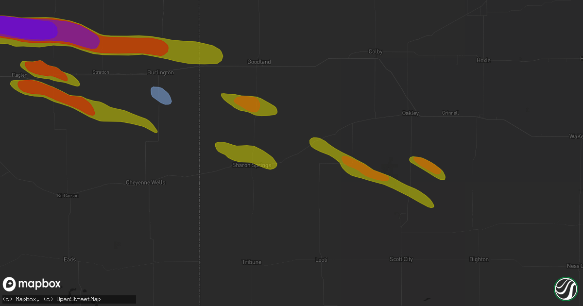 Hail map in Wallace, KS on August 19, 2026