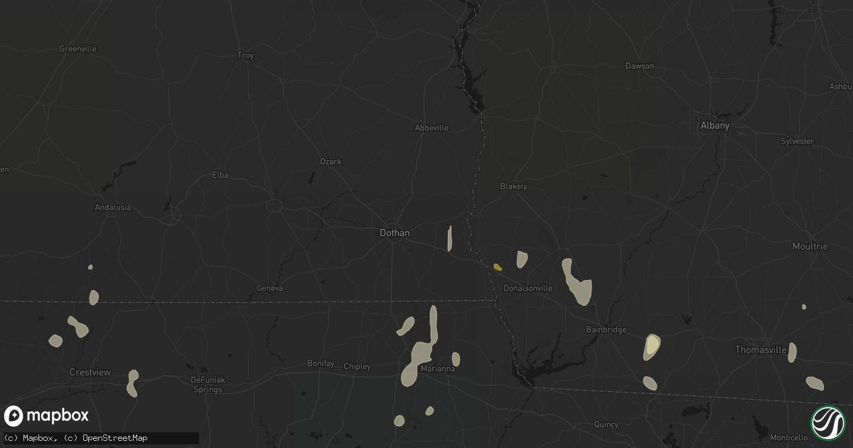 Hail map in Webb, AL on August 19, 2026