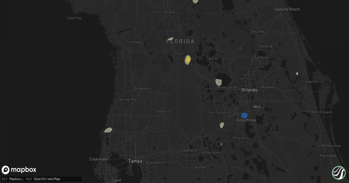 Hail map in Webster, FL on August 19, 2026