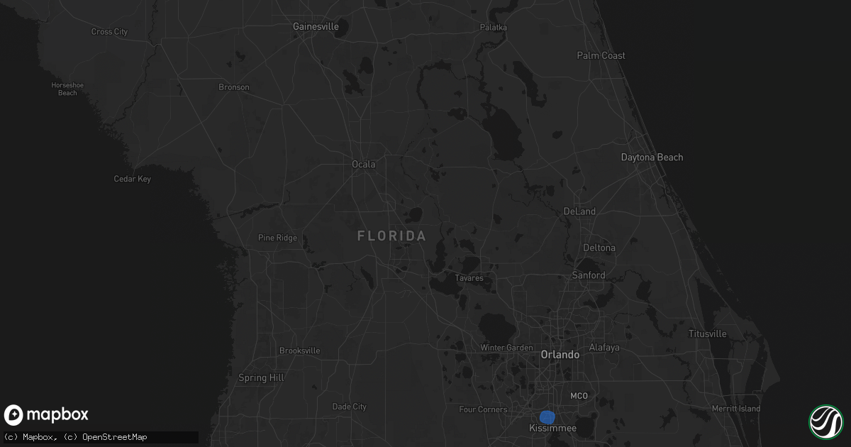 Hail map in Weirsdale, FL on August 19, 2026