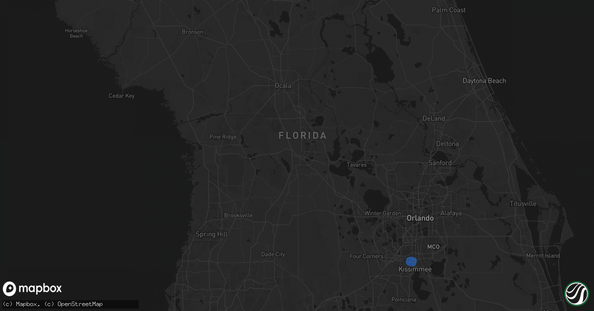 Hail map in Wildwood, FL on August 19, 2026