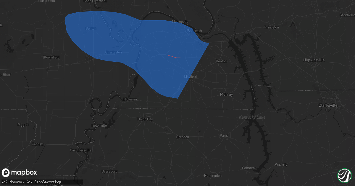Hail map in Wingo, KY on August 19, 2026