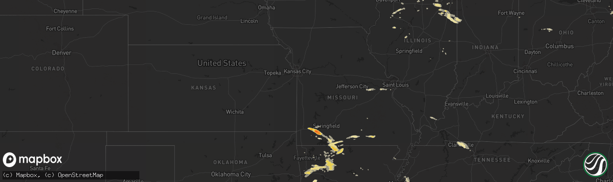 Hail map in Utah on August 20, 2011