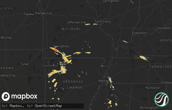 Hail map preview on 08-20-2011