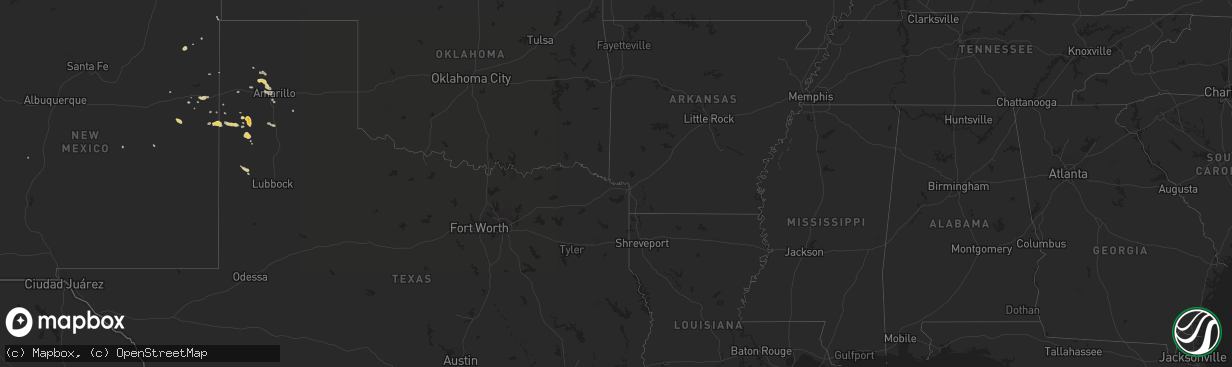 Hail map on August 20, 2012