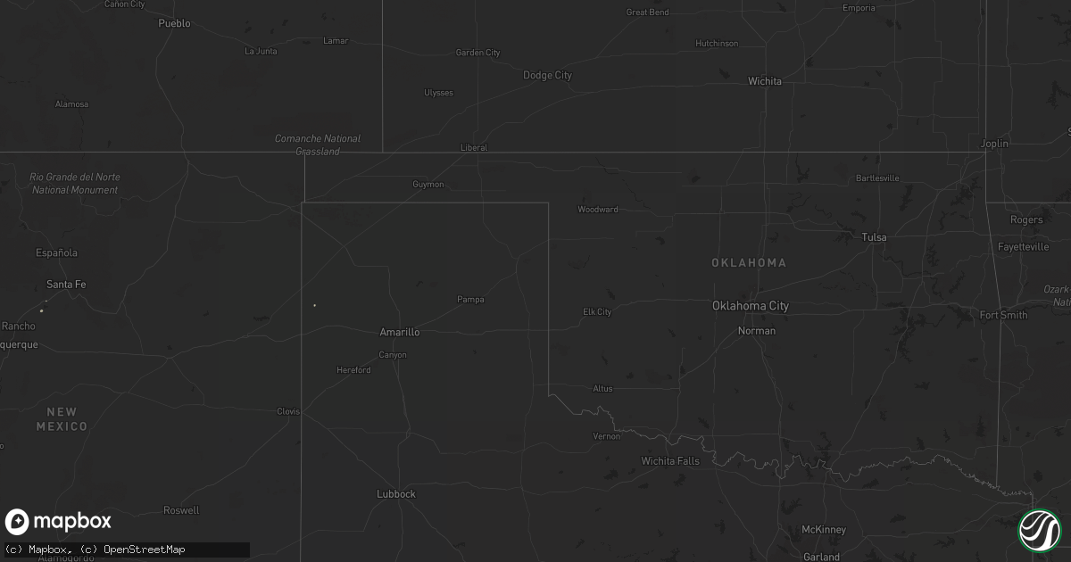 Hail map on August 20, 2013
