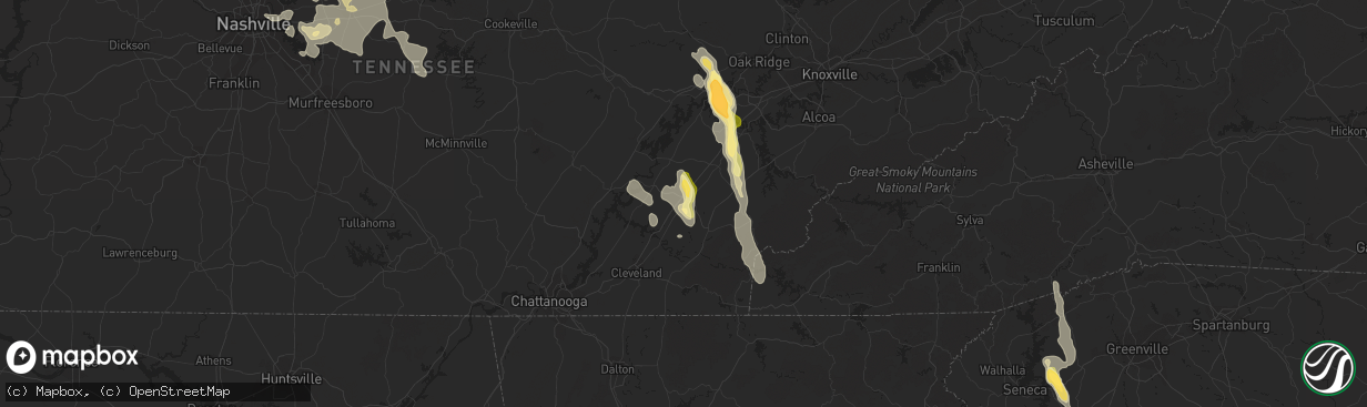 Hail map in Athens, TN on August 20, 2014