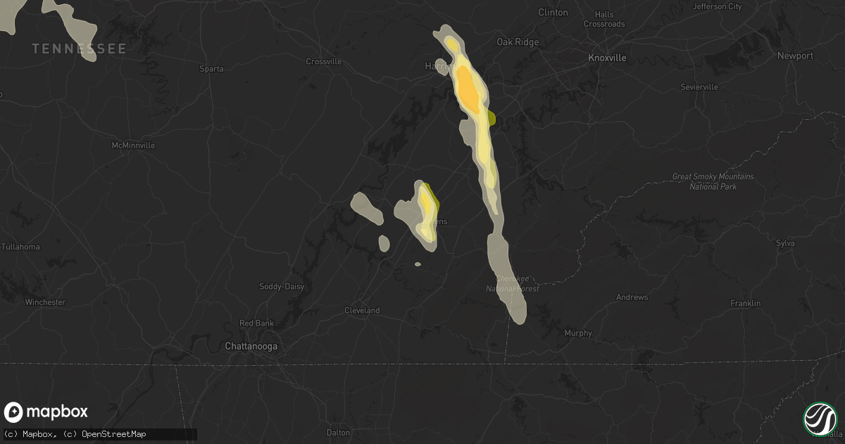 Hail map in Athens, TN on August 20, 2014