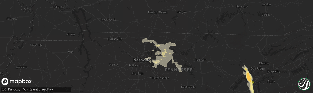 Hail map in Gallatin, TN on August 20, 2014