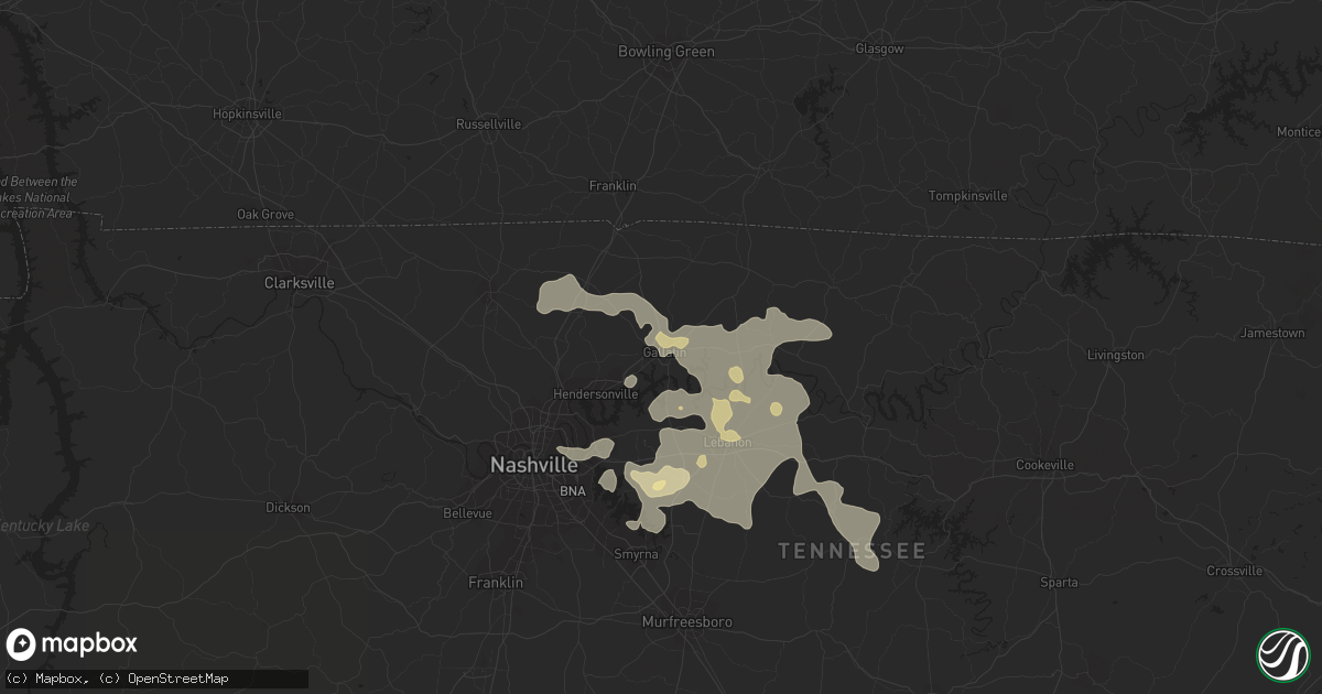 Hail map in Gallatin, TN on August 20, 2014