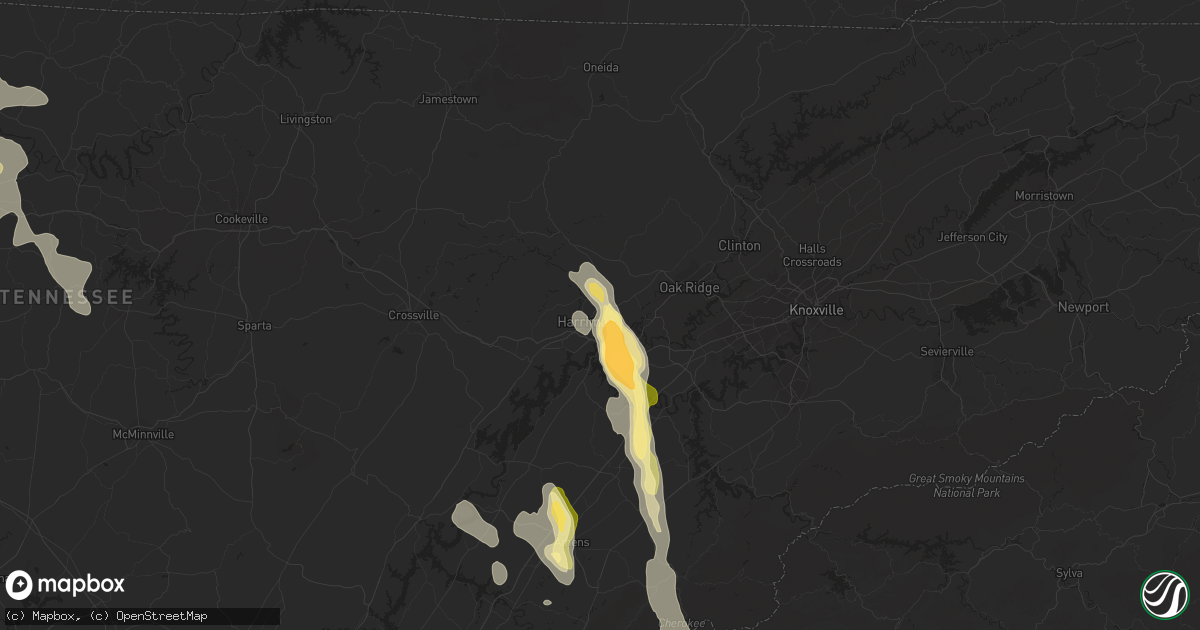 Hail map in Harriman, TN on August 20, 2014