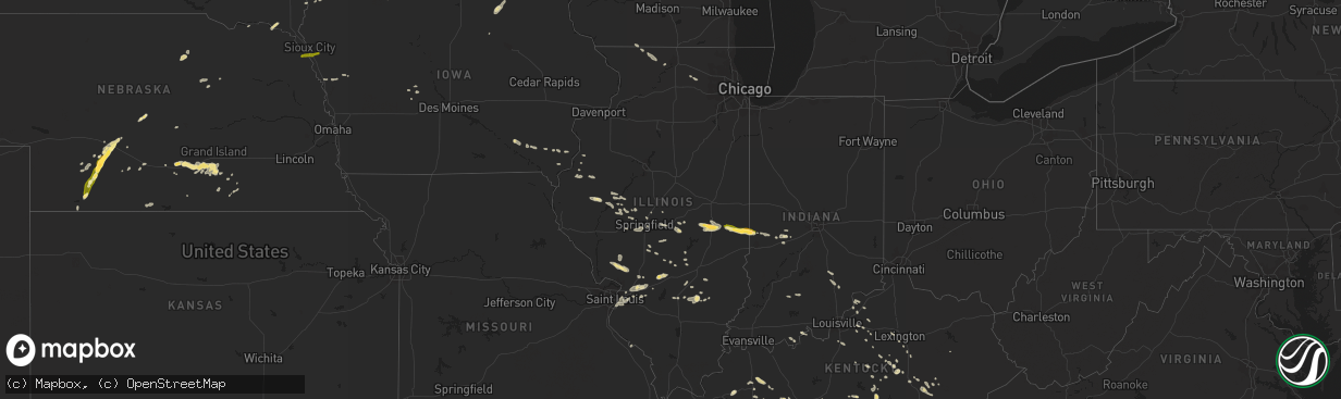 Hail map in Illinois on August 20, 2014