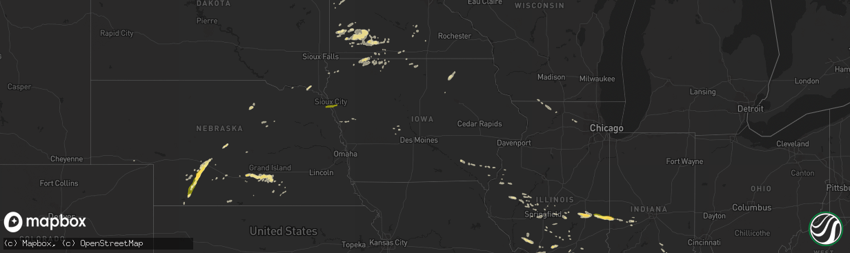 Hail map in Iowa on August 20, 2014