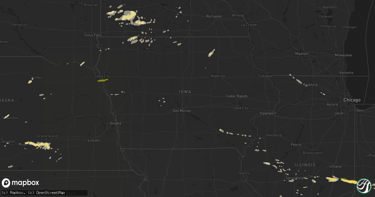 Hail map in Iowa on August 20, 2014