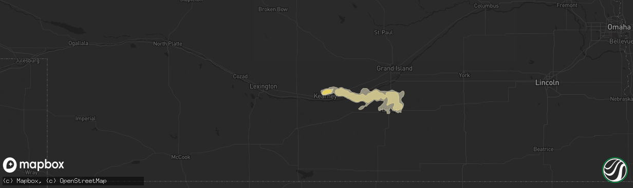 Hail map in Kearney, NE on August 20, 2014