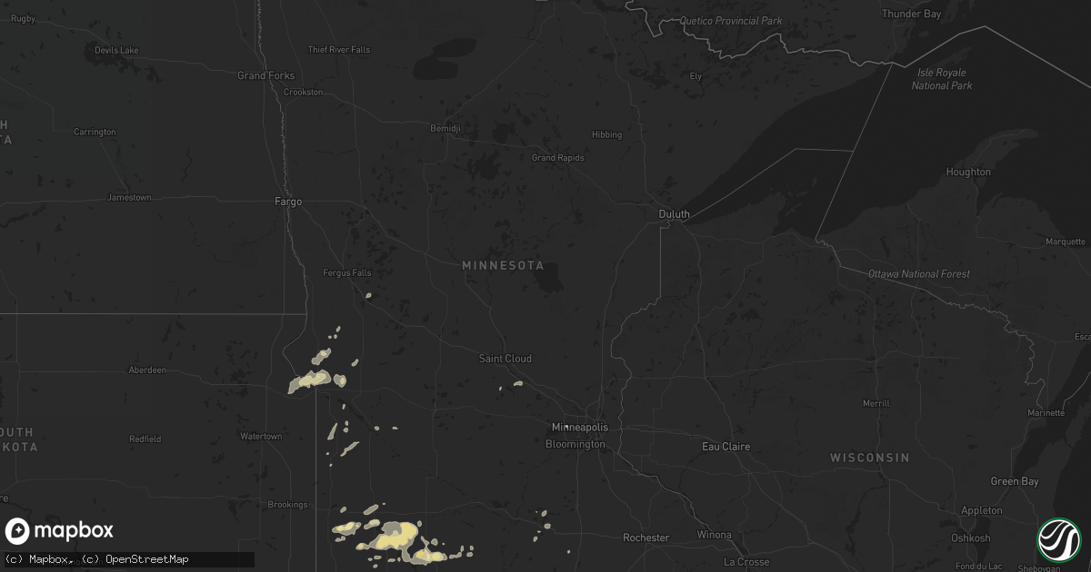 Hail map in Minnesota on August 20, 2014