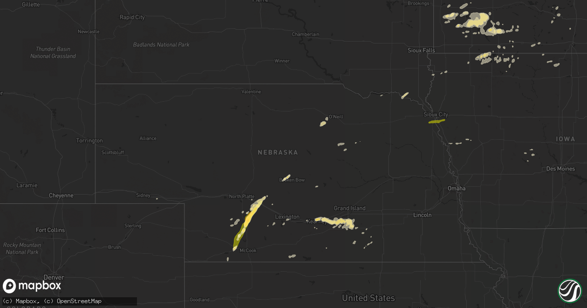 Hail map in Nebraska on August 20, 2014