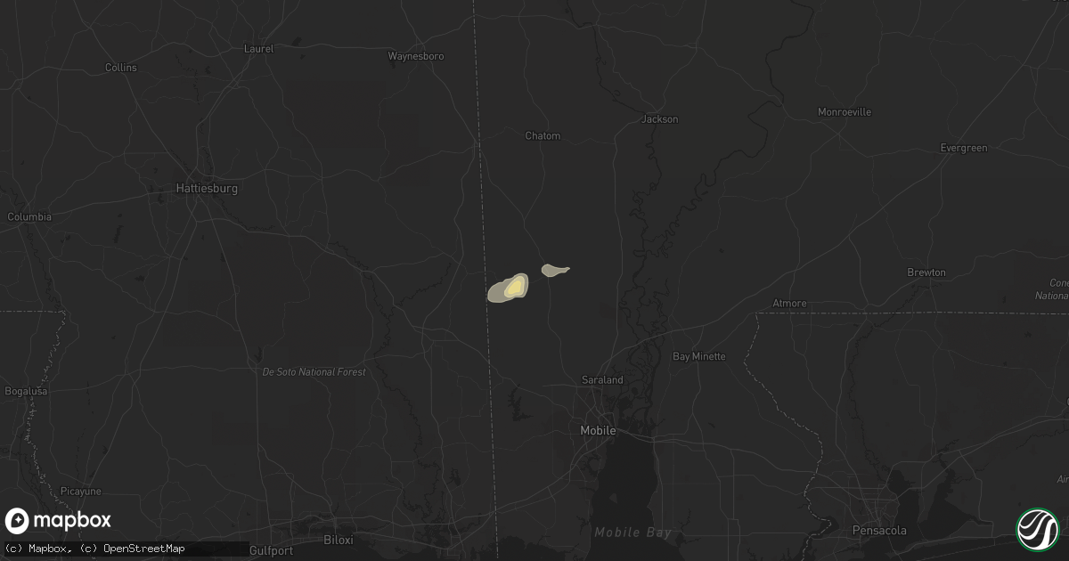 Hail map in Citronelle, AL on August 20, 2015