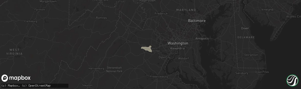 Hail map in Haymarket, VA on August 20, 2015