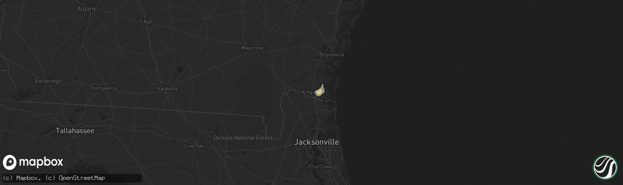 Hail map in Kingsland, GA on August 20, 2015