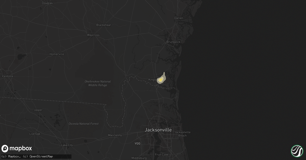 Hail map in Kingsland, GA on August 20, 2015