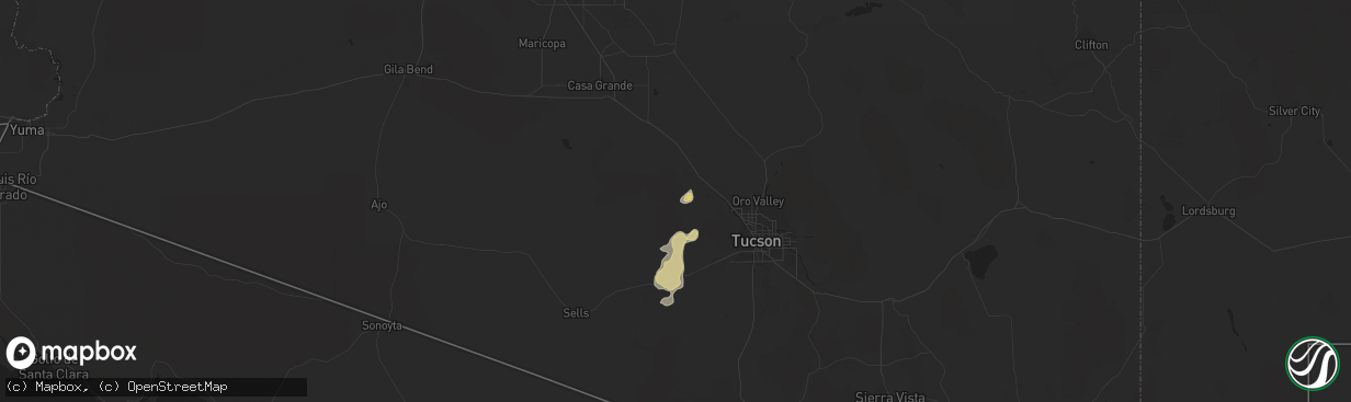 Hail map in Marana, AZ on August 20, 2015