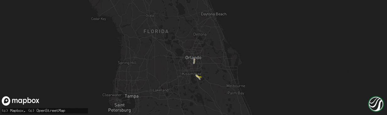 Hail map in Orlando, FL on August 20, 2015