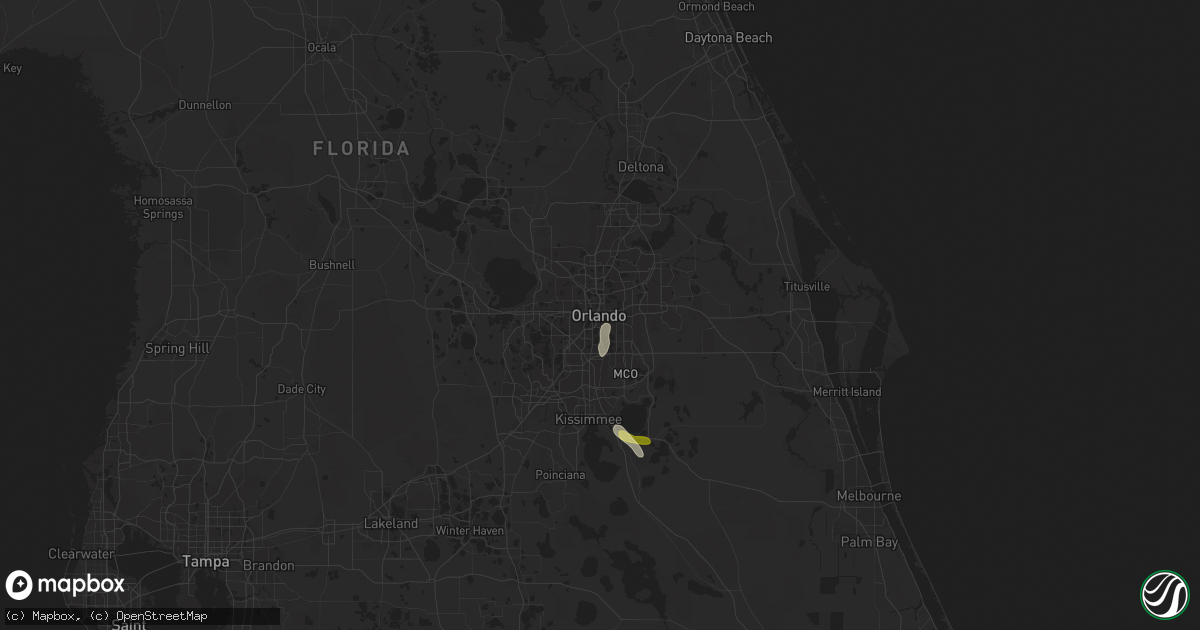 Hail map in Orlando, FL on August 20, 2015