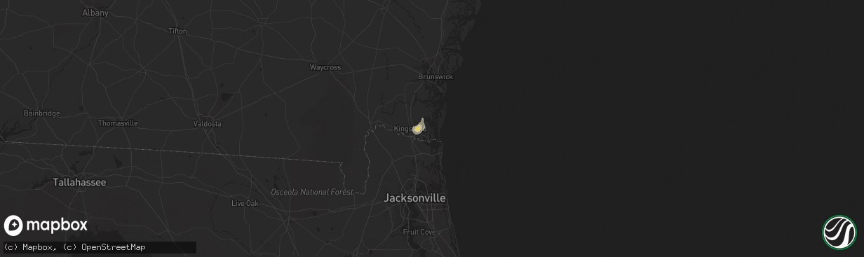 Hail map in Saint Marys, GA on August 20, 2015