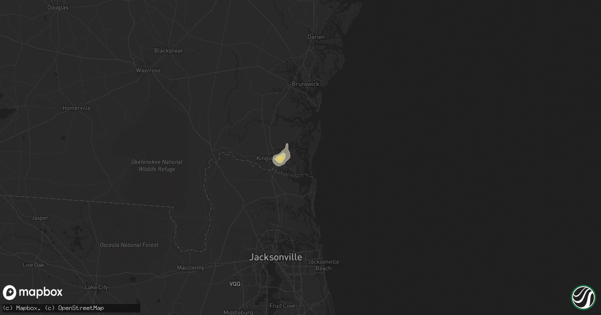 Hail map in Saint Marys, GA on August 20, 2015