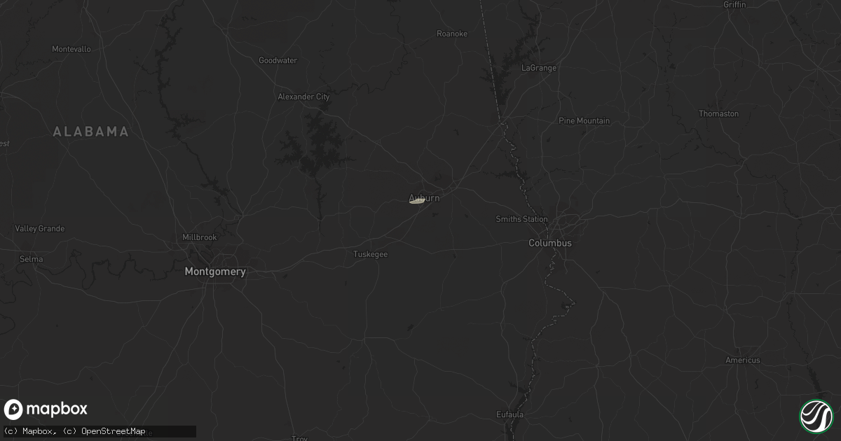 Hail map in Auburn, AL on August 20, 2016
