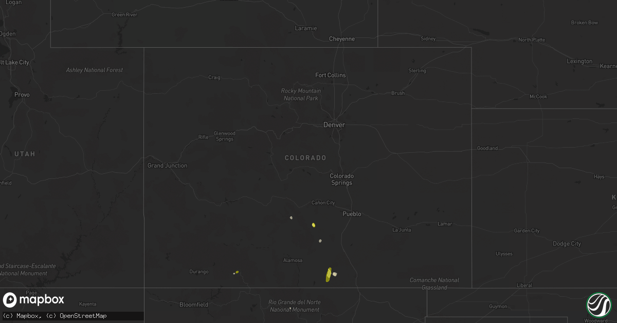 Hail map in Colorado on August 20, 2016