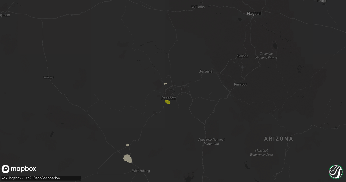 Hail map in Prescott, AZ on August 20, 2016