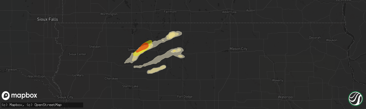 Hail map in Algona, IA on August 20, 2017