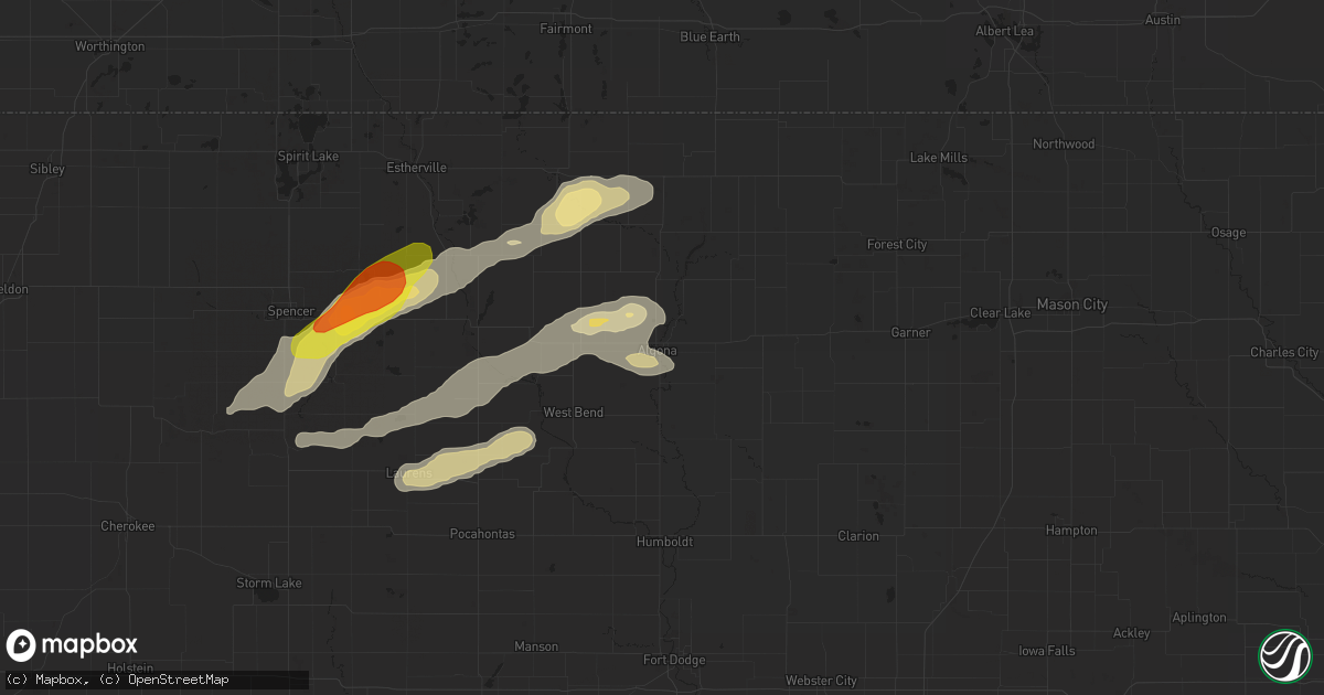 Hail map in Algona, IA on August 20, 2017