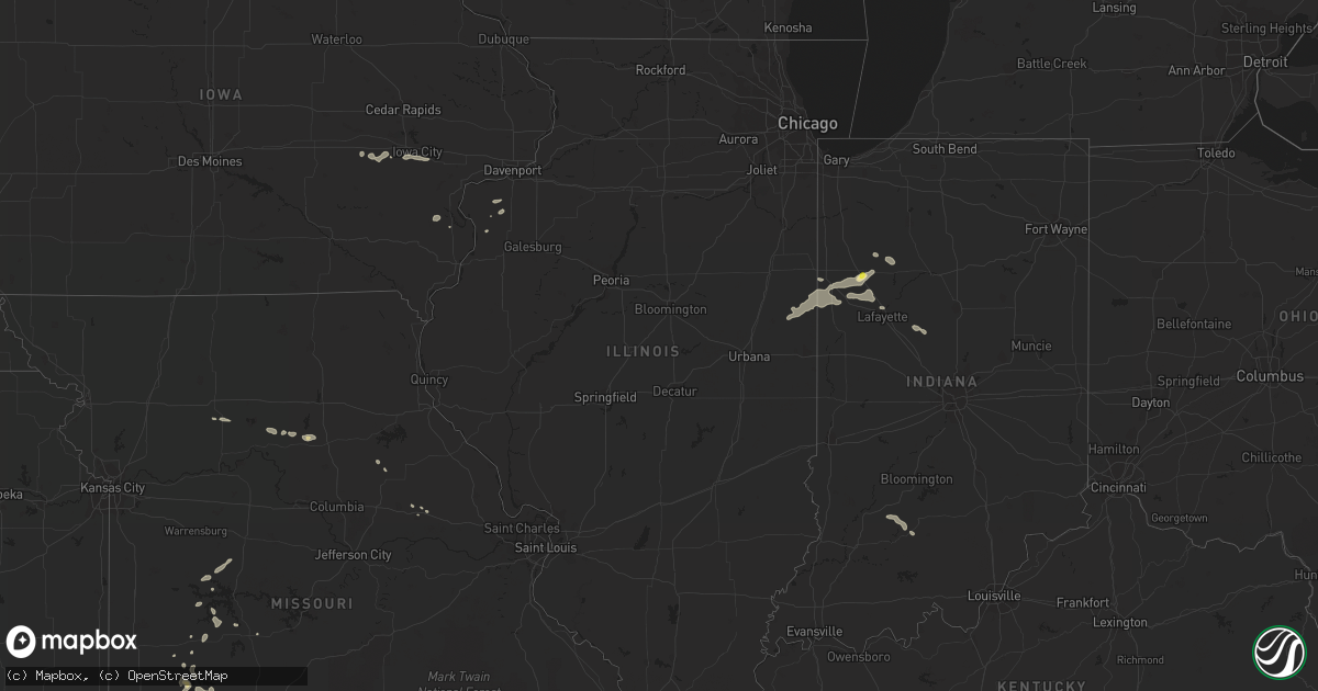 Hail map in Illinois on August 20, 2017
