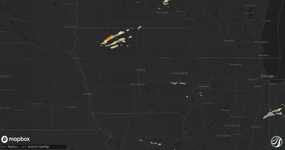 Hail map in Iowa on August 20, 2017