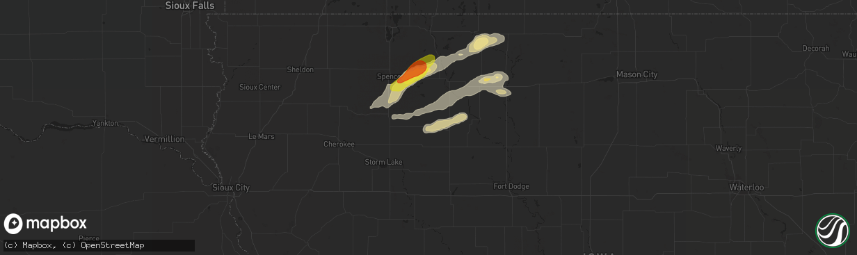 Hail map in Laurens, IA on August 20, 2017