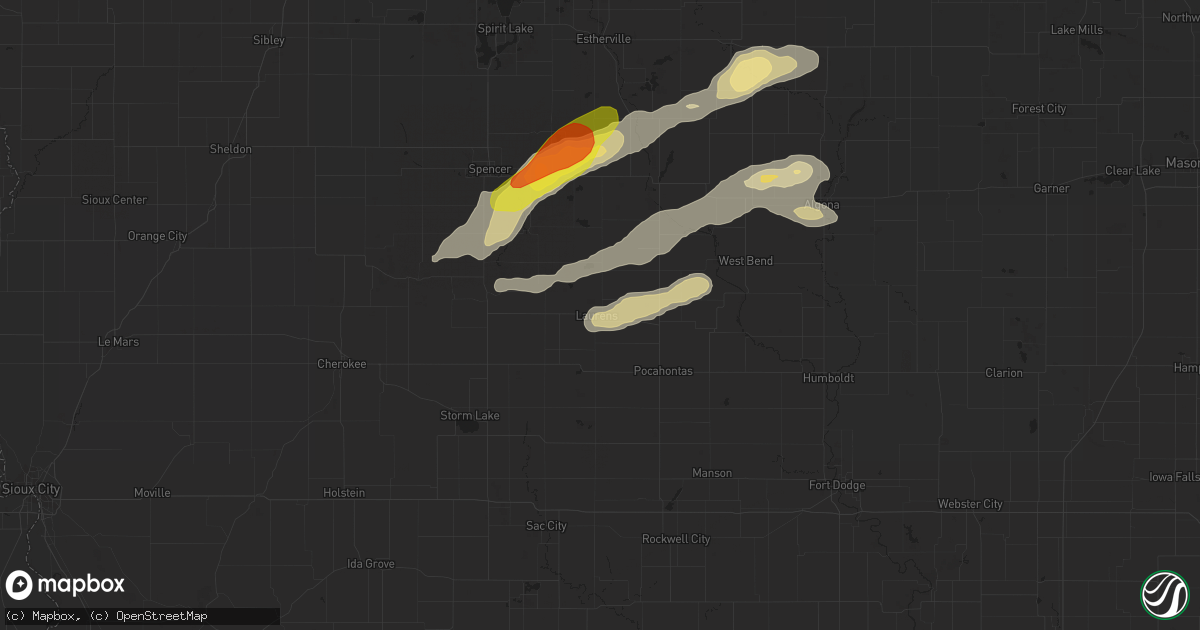 Hail map in Laurens, IA on August 20, 2017
