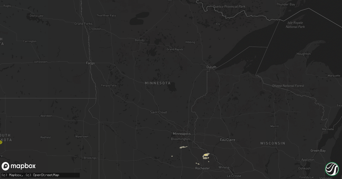 Hail map in Minnesota on August 20, 2017