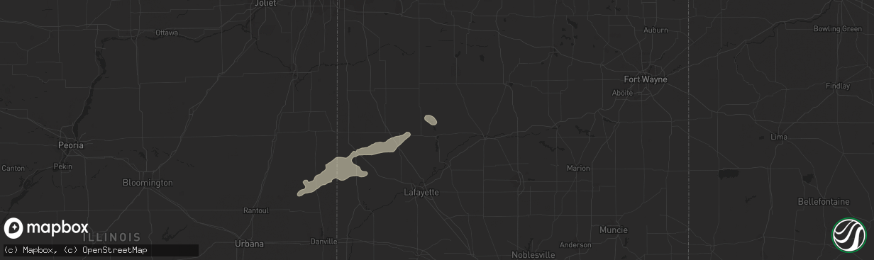 Hail map in Monticello, IN on August 20, 2017